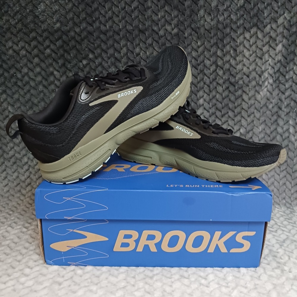 Brooks Trace 4 Black Dusty Olive Men's Walking Running Sneakers Shoes Size 7